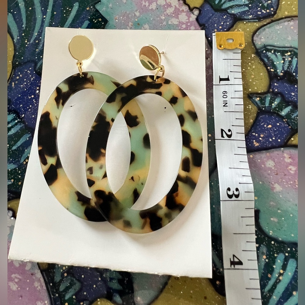 Gold & Acrylic Earrings